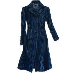 Blue Corduroy Trench Coat